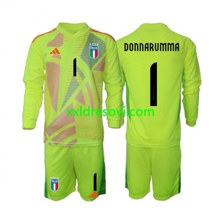 Italija Donnarumma 1 Golmanski Domaći Dječji Nogometni Dres Euro 2024 Dugim Rukavima